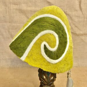 "Gentle Green" Satyr Horn Wool Felt Gnome Hat