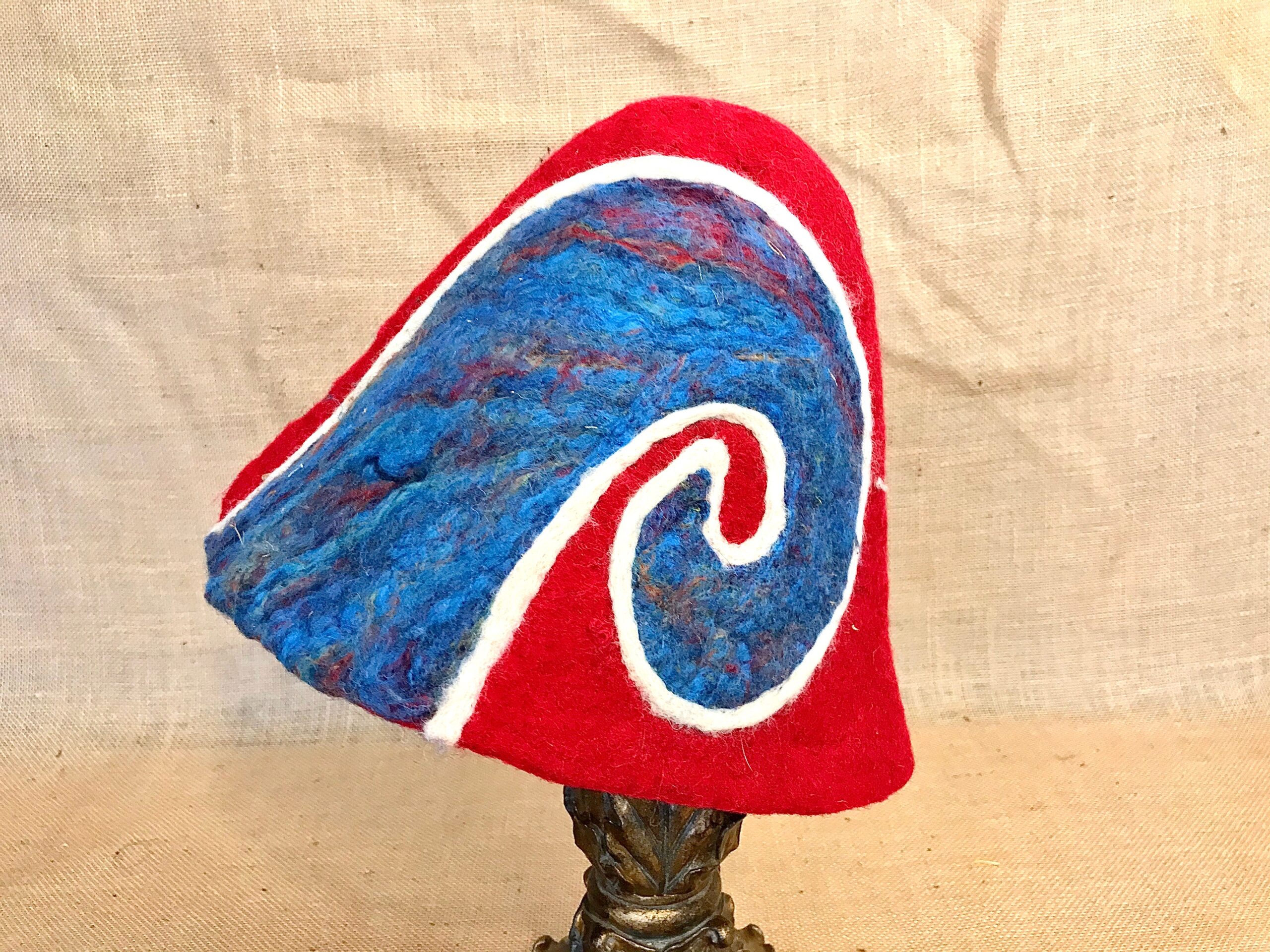 "Americana Satyr Horns" Wool Felt Gnome Hat - Image 4