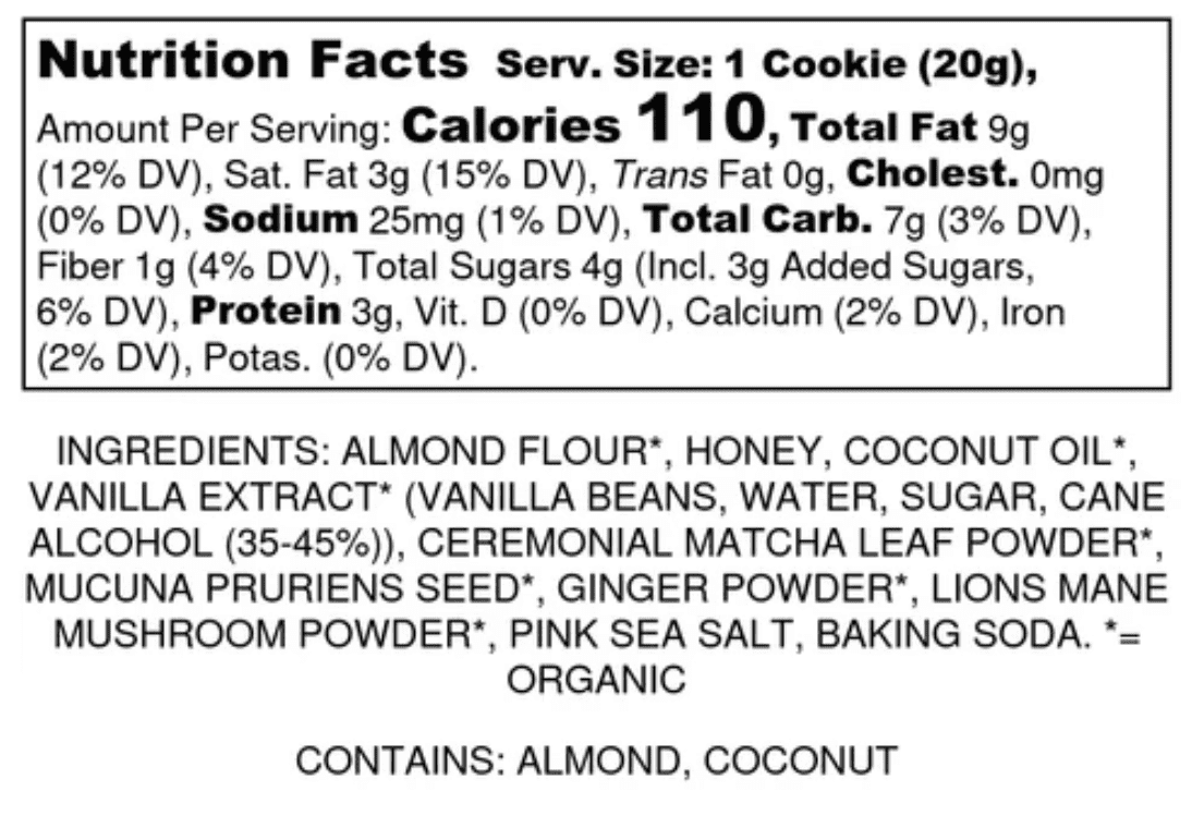 Matcha Mushroom Honey Almond Cookies - Image 2