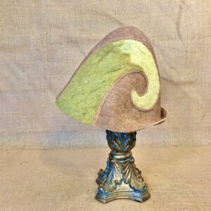 “Green Horn Satyr Horns” Wool Felt Gnome Hat